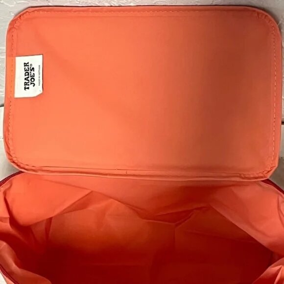 Trader Joe's Peach Pink Salmon Mini Insulated Bag Tote - Picture 3 of 4